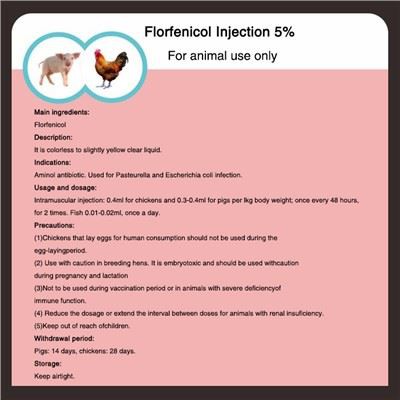 Florfenicol Injection 5 prósent